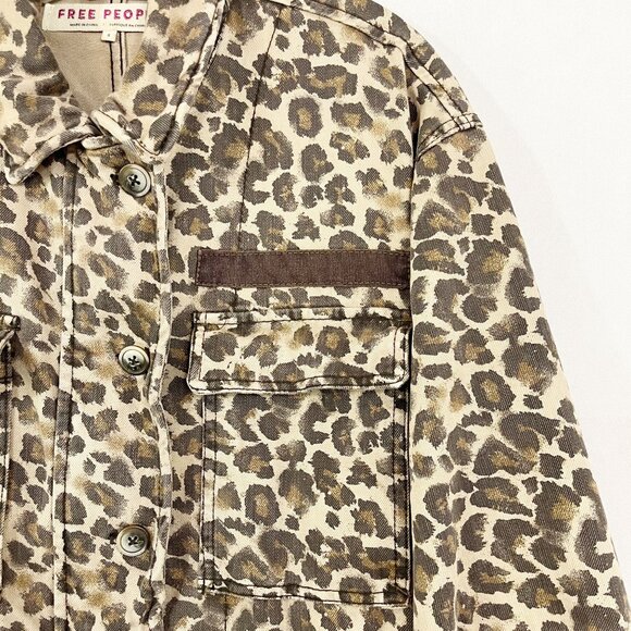 Free People Leopard Print Utility Jacket - Picture 3 of 9